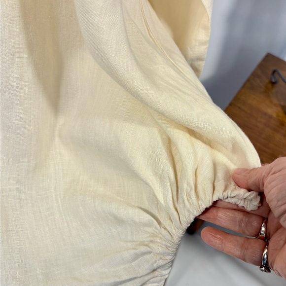 Match Point Linen Asymmetrical Pocket Tie Side Shirtdress Soft Yellow~XL 🧡 - Picture 5 of 12